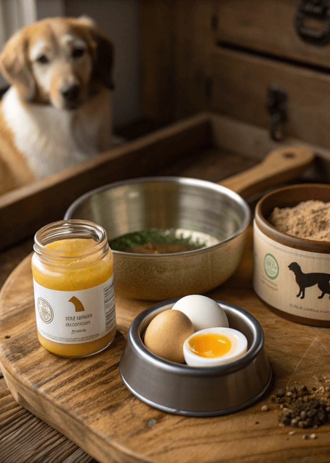 bland dog food chicken with egg and probiotics