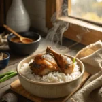 chicken and rice bland dog food recipe in bowl